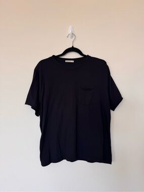 Marine Layer Size XL Black Pocket Raw Edge Short Sleeve T Shirt